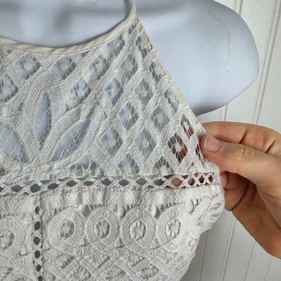 Parker Tulum Cambo White Lace Dress Halter, Midi, Asymmetrical I10 - Picture 9 of 11